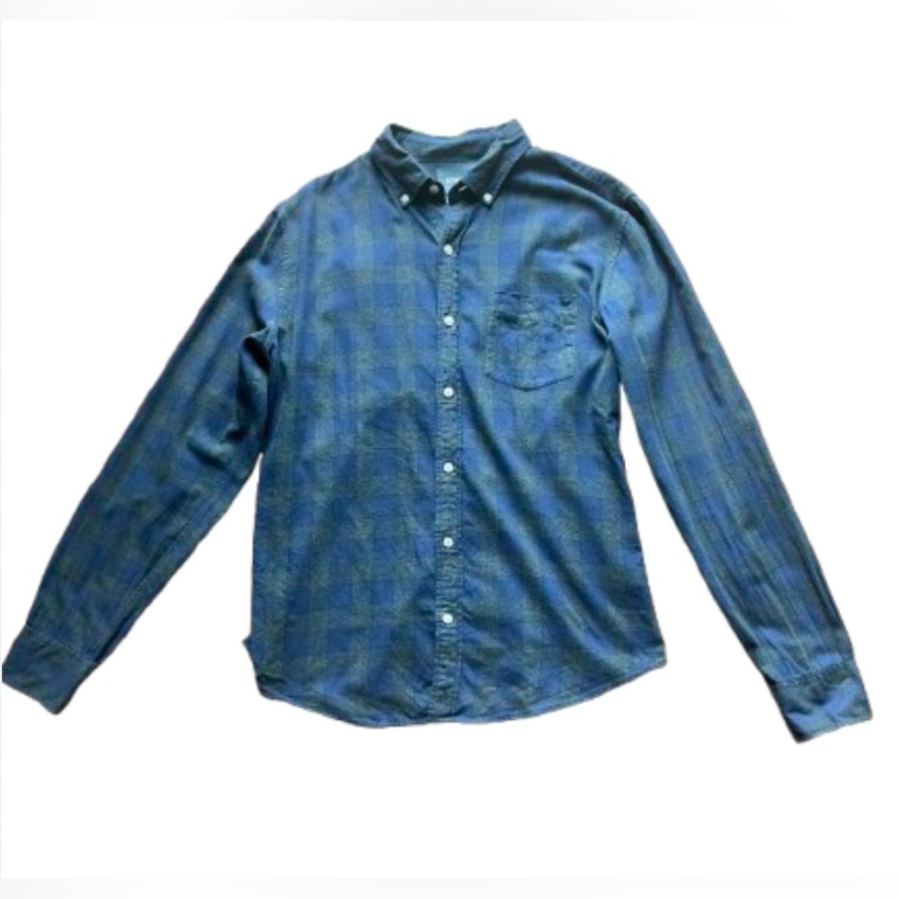 Bonobos Slim Fit Navy and Green Plaid Shirt